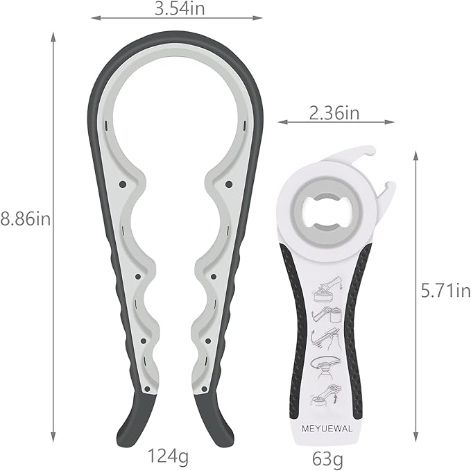 Jar Opener Bottle Opener for Weak Hands, 5 in 1 Multi-Function Can Opener