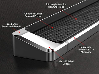 APS (Silver Running Board Style) Running Boards Nerf Bars Side Steps Compatible with Chevy Silverado GMC Sierra 1500 2500 1999-2006 Extended Cab & 2500 HD 3500 & 07 Classic 01-06