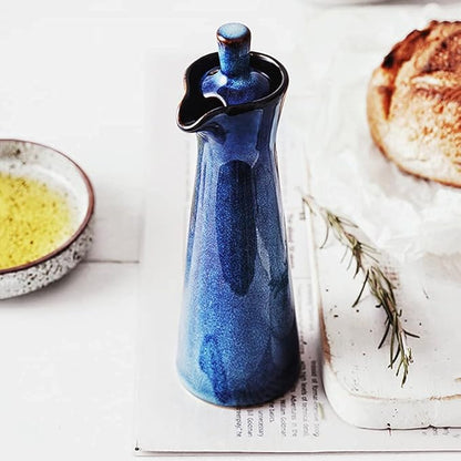 Small Ceramic Olive Oil Dispenser Bottle