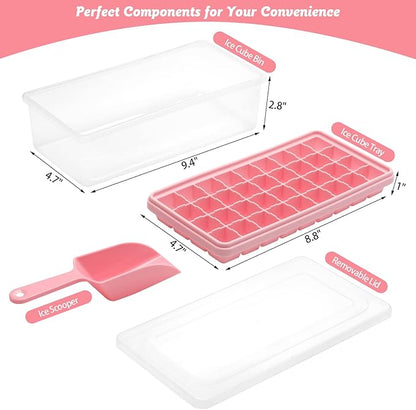 Silicone Ice Cube Tray with Leak-Proof Lid & Storage Bin