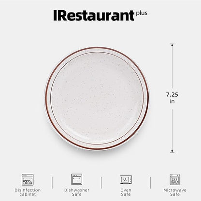 Stoneware Narrow Rim Commercial Grade Dinnerware (Brown Speckle, Plate 7.25")