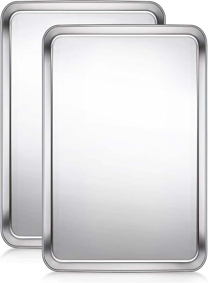 Terlulu Baking Sheet, Cookie Sheet, Stainless Steel Baking Pan, 2 Piece-19.6''x