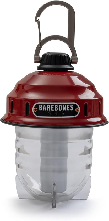 Barebones Beacon Hanging Light ??Red, Rechargeable LED Camping Lantern with Adjustable Brightness ??Weatherproof Vintage-Style Hanging Lantern for Outdoor Adventures and Year-Round Use