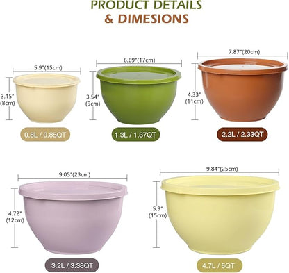 Greentainer Plastic Mixing Bowls