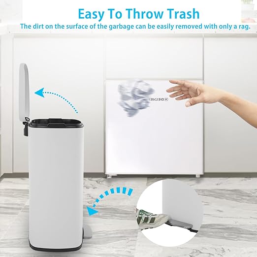 BestMassage 13 Gallon Stainless Steel Trash Can