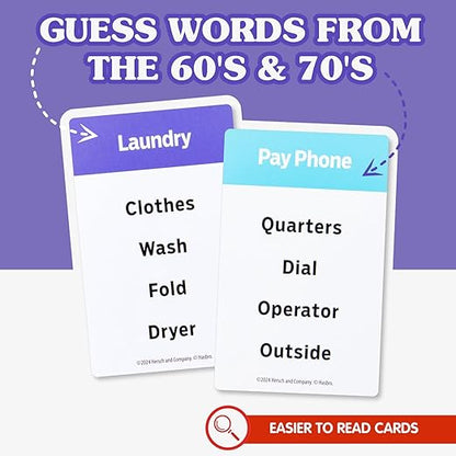 Ageless Games Taboo Charades - Classic Word Guessing & Charades Game for Older Adults - Big Easy to Read Cards for Low Vision - 80 Customizable Word Guess Cards - Fun Family Card Game for Ages 13-103