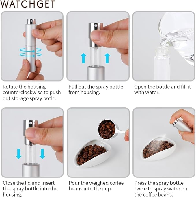 watchget Coffee Bean Dosing Cup & Static Reduction Spray Bottle Kit