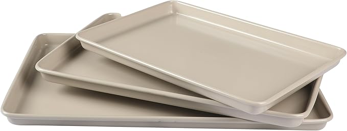 Martha Stewart Gallen 3-Piece Cookie Sheet Set – 13", Ceramic Nonstick