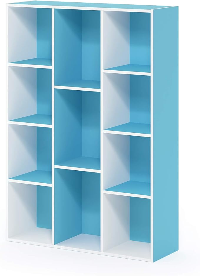 Furinno LUDER Book Shelf, 11-Cube Bookshelf, Reversible Bookcase, 9.4 x 29.1 x