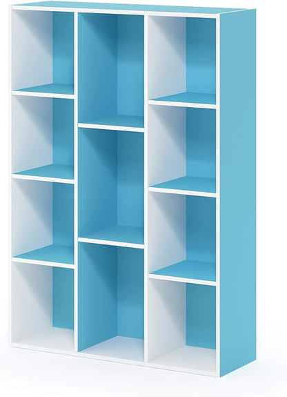 Furinno LUDER Book Shelf, 11-Cube Bookshelf, Reversible Bookcase, 9.4 x 29.1 x