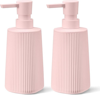 Pink 2 Pack Hand Soap Dispensers Set
