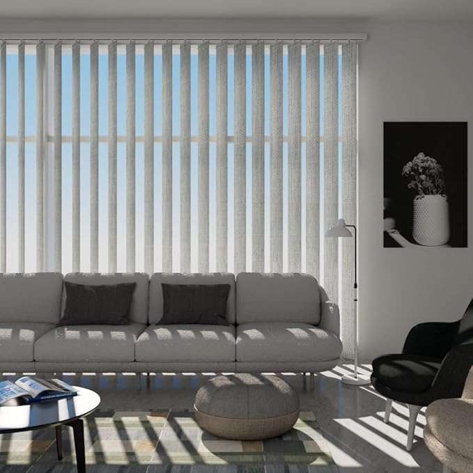 Blindify Motorized Vertical Blinds, Light Filtering Sliding Door Shades