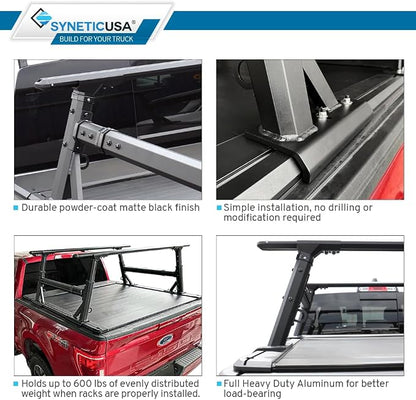 Syneticusa AR Automatic Retractable Truck Bed Cover with R1 Rack for Ford F-150 2004–2026 | 5.5' (67”) Short Bed | Aluminum Hard Retractable Tonneau Cover | Easy Installation | Waterproof, Low-Profile