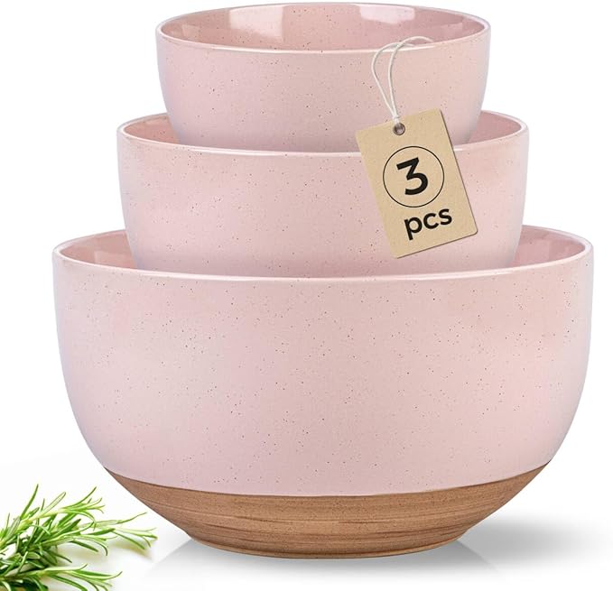 AmorArc Ceramic Mixing Bowls|Nesting Bowls Set of 3