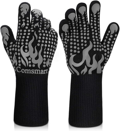 Comsmart BBQ Gloves, 1472F Heat Resistant Silicone Non-Slip Oven Mitts