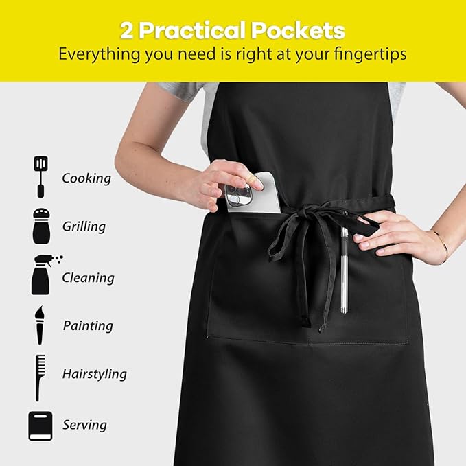 ROTANET Extra Large Apron for Men Adjustable Bib Aprons