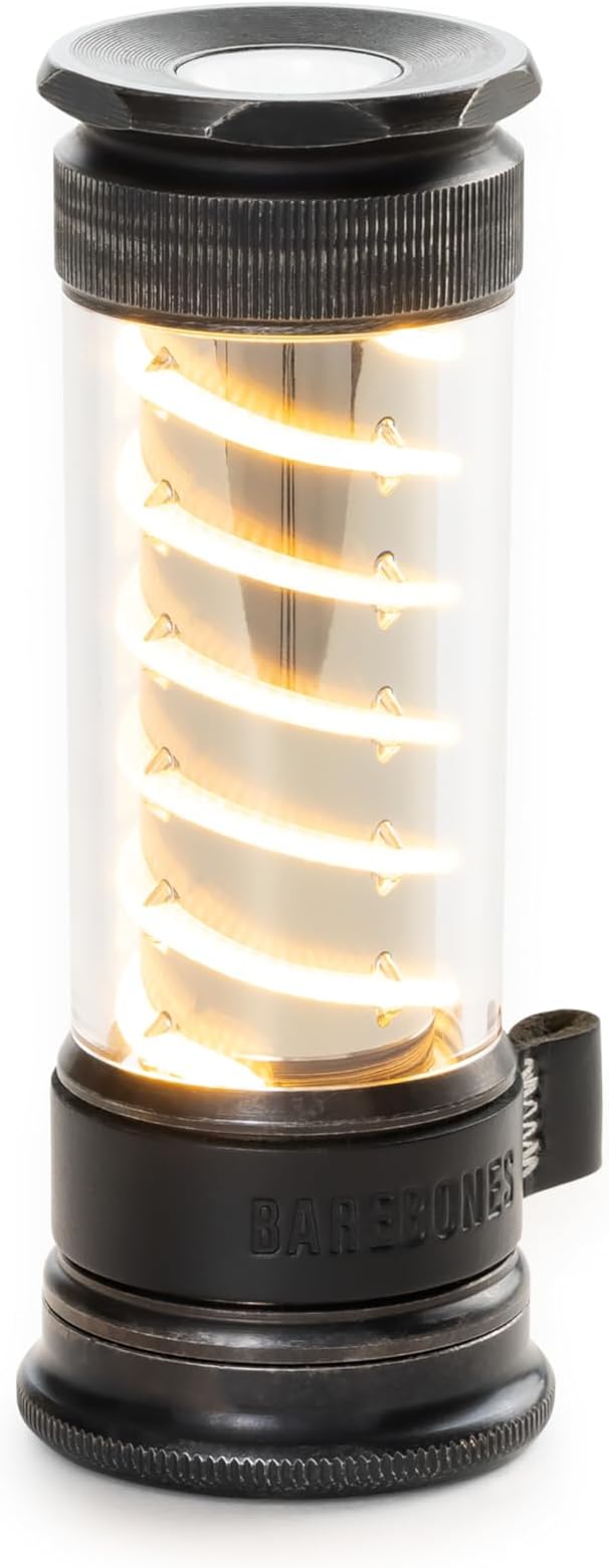 Barebones Edison Light Stick ??Tumbled Steel, USB Rechargeable LED Lantern and Flashlight with 7 Modes, 40+ Hour Run Time, Camping Essentials with Magnetic Base