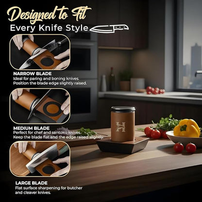 4 Angles High Carbon Stainless Steel Rolling Knife Sharpener