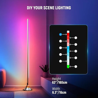 NEEWER Smart RGBW Floor Lamp, 1500lm LED Standing Corner Light Compatible