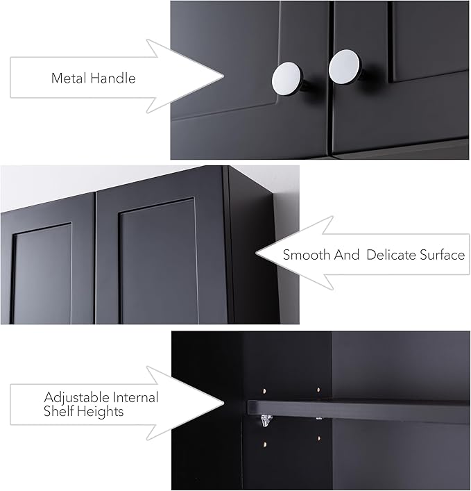 Matte Black Wall Mount Medicine Cabinet