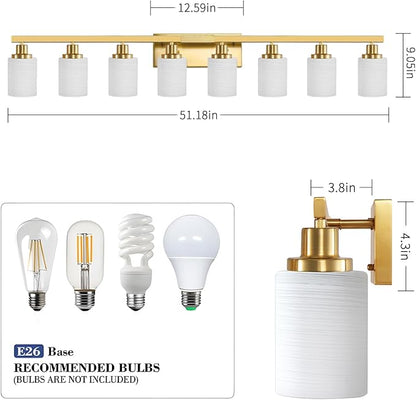 DIKAIDA 52inch Gold Bathroom Light Fixtures, Modern Bathroom Vanity Light