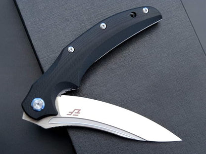 Eafengrow EF951 Folding Knife,D2 Blade and G10 Handle with Liner Lock Ball Bearing Pocket Knife EDC Tool for Outdoor Camping Survival(Black)