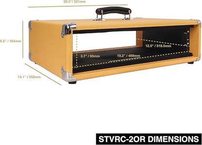 Sound Town Vintage 2U Amp Rack Case, 12.5" Depth