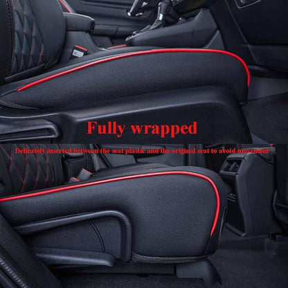 EKR CRV Seat Covers Custom Fit for Honda CRV 2017 2018 2019 2020 2021 2022,Leather Car Seat Cover Full Set for Trucks SUV,Waterproof Car Seat Cushion,Faux Leather (Black with Red Piping)