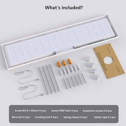 AIKVSXER 6 Pack 1x4 LED Flat Panel Light, 50W 5500LM Surface Mount Ceiling