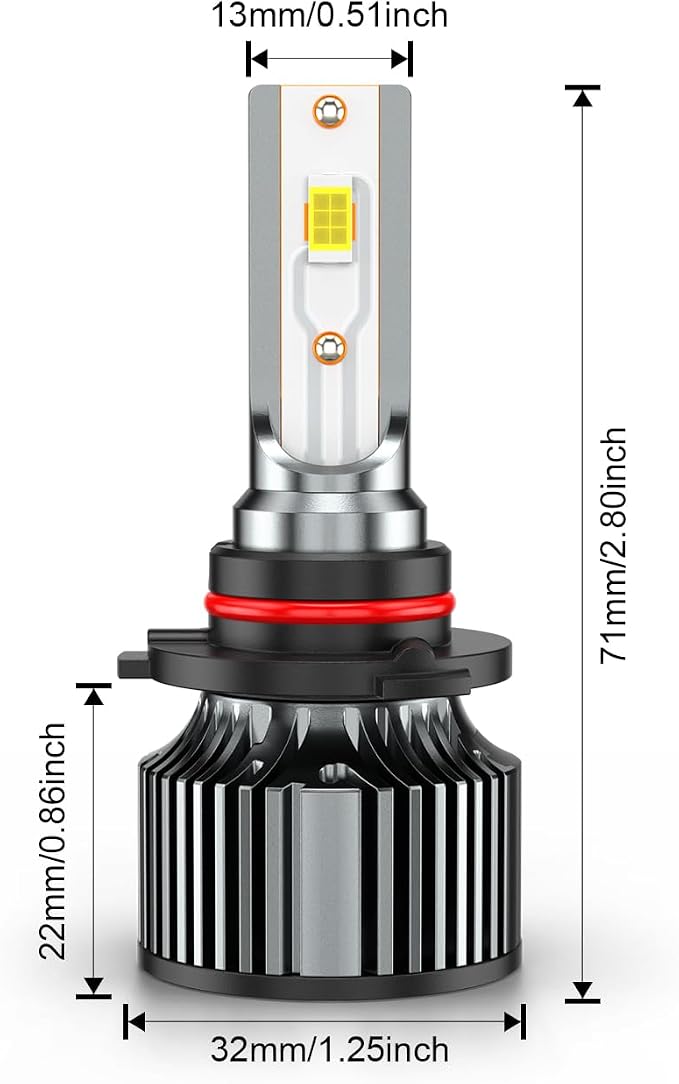 Compatible for Ford Edge High Low Beams 2007 2008 2009 2010 2015 2016 2017 2018 2019 2020 2021 2022, 6500K White Powersports Light Bulbs, Plug-n-Play, for Off-Road Use, Pack of 4