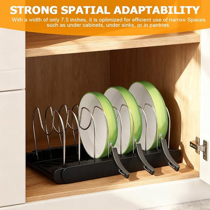 Expandable Pot and Pan Organizer Rack