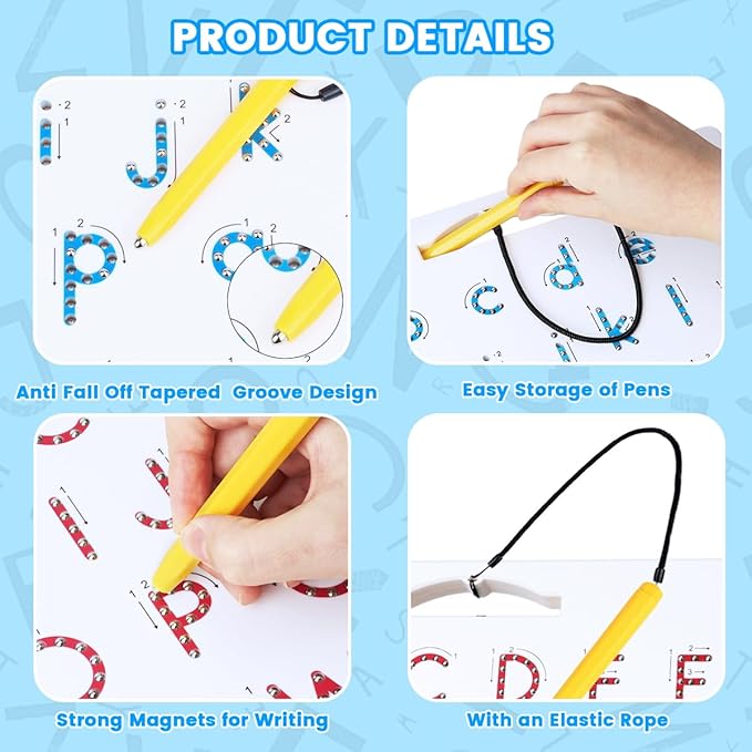 Magnetic Alphabet Tracing Board, ABC Magnetic Letter Board, Magnets Tablet Drawing Board Preschool Learning Toys for Kids