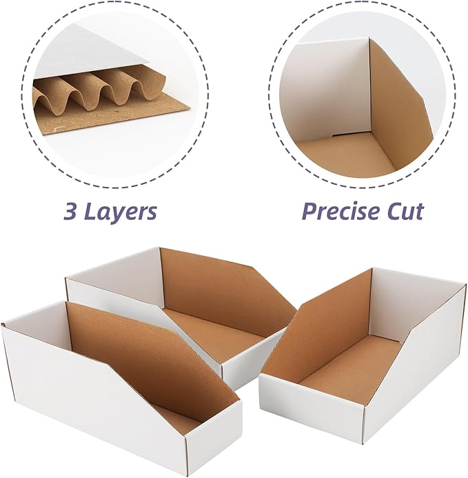 EXYGLO Cardboard Storage Bins Assorted Sizes, 35 Mixed Pack Cardboard Boxes