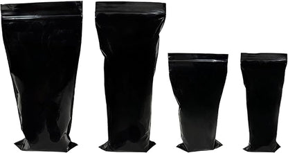 PABCK 100 Pieces Black Reclosable Zip Bags 5.1mil Thickness Poly Plastic Packaging Resealable Zipper Lock Closure Bag for Storage (1.97x8.7 inch)