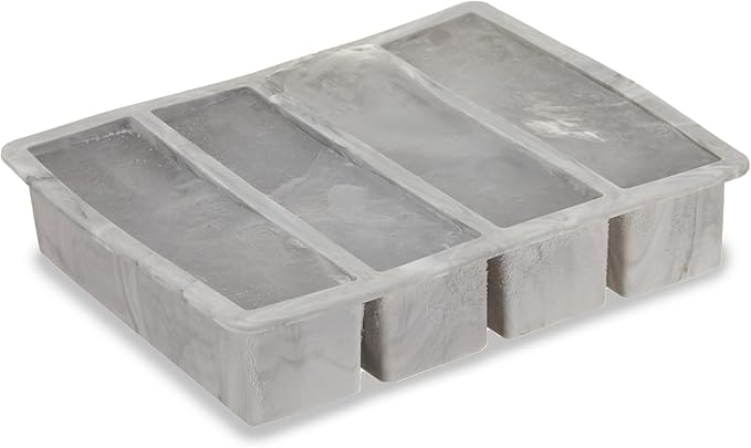 Host Ice Cube Tray, Makes Four 5-Inch Long Cubes, Durable Silicone Trays