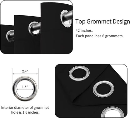 Easy-Going Blackout Curtains for Bedroom, Solid Thermal Insulated Grommet and