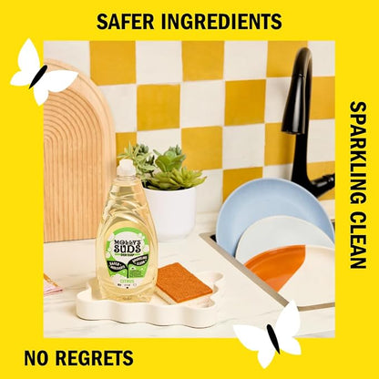 Molly's Suds Liquid Dish Soap | Clean, Simple Ingredients | Extra Scrubbing Power | Citrus Scent, 24 oz - 2 Pack