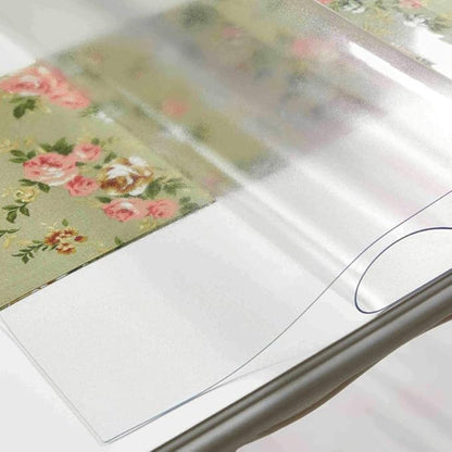 NECAUX Custom 27.6 x 59.1 Inch Frosted Table Cover Protector, 1.5mm Thick Plastic Water Resistent Heavy Duty Desk Pad Mat Decorative Tablecloth Protector for Coffee Table, Sofa Table, Countertop