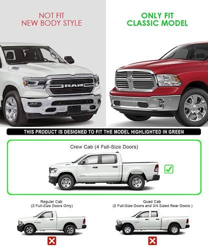 APS Wheel to Wheel Running Boards 6in Compatible with Ram 1500 2009-2018 Crew Cab 6.5ft Bed & Ram 2500 3500 2010-2026 304 Stainless Steel (Nerf Bars Side Steps Side Bars)