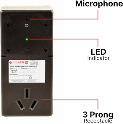 Electric Auto Stove Shut-Off Safety Device (3 or 4 Prong), Oven Monitoring Solution for Senior Citizen and Elderly Parents, As Seen On Shark Tank (3-Prong)