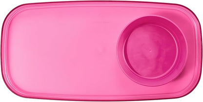 madesmart dipware Small Serving Plate, Collapsible & Removable Dip Bowl for Salsa, Queso, Sald, Olives, Premium Dishwasher & Microwave Safe, Multipurpose Plate & Bowl, Pink