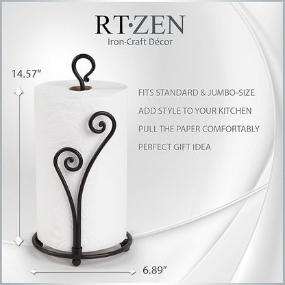 RTZEN Matte Black Paper Towel Holder Countertop