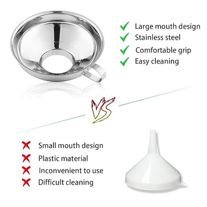 Canning Funnel for Kitchen Use, Wide Mouth Funnel for Mason Jars, Large Canning