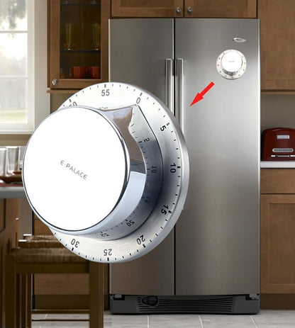 Kitchen Timer, 60 Minute Timer, Magnetic Loud Alarm, Mechanical Stainless Steel