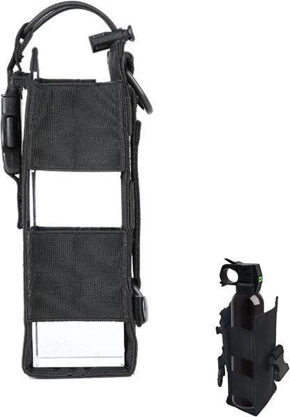 Bear Spray Holster for 7.9, 9.2 & 10.2 oz Canisters ??Heavy-Duty Black Nylon Pouch with Quick Release Buckle & Elastic Cord, Secure Fit for Hiking, Camping, Hunting, Outdoor Carry (Spray Not Included)