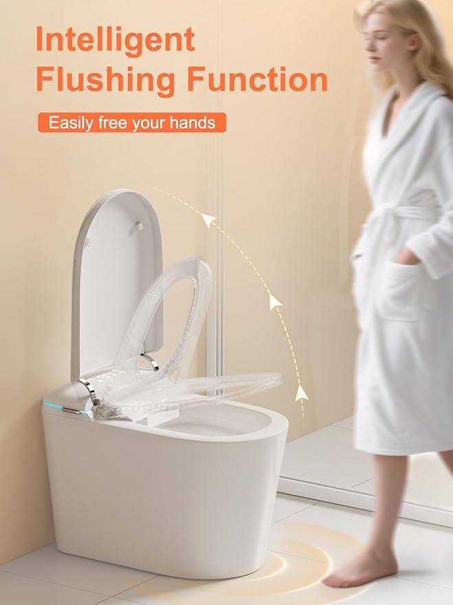 BAYTINA Smart Toilet with Auto Open/Close Lid, ADA Height Heated Seat, Warm