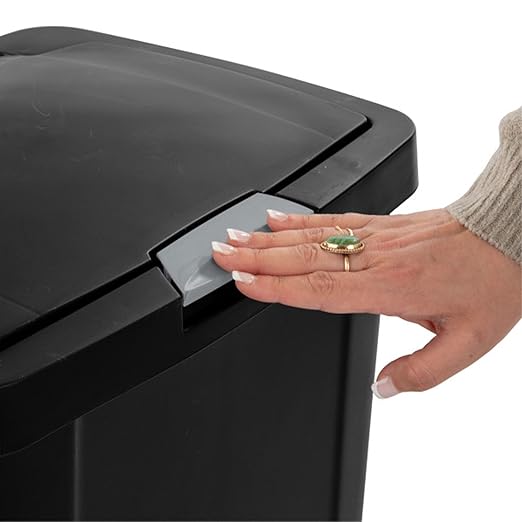 Sterilite 13 Gallon TouchTop Narrow Plastic Wastebasket