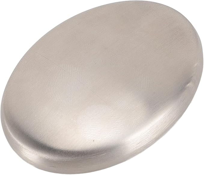Stainless Steel Soap Bar for Hands, Odor Remover for Garlic, Fish & Onion Smells, Reusable Metal Soap for Kitchen, Cooking & Outdoor Use, Dishwasher Safe (1pcs)