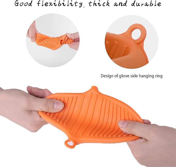 NEPAK 4 Pairs Silicone Cooking Pinch Grips Oven Mitts Potholder