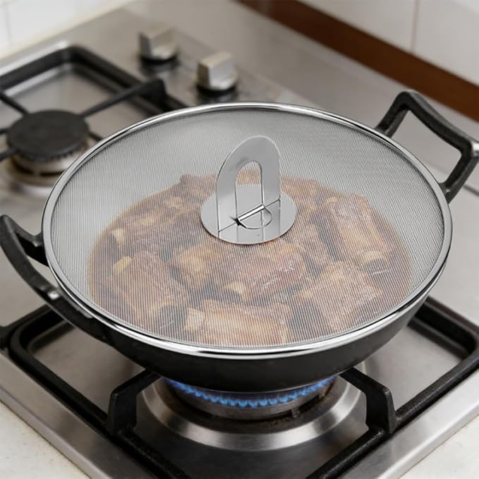 4 Pack Stainless Steel Grease Splatter Screen Set